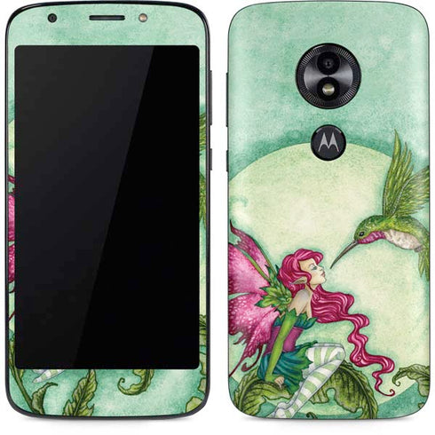 Amy Brown Flirting Fairy and Hummingbird Moto E5 Play Skin